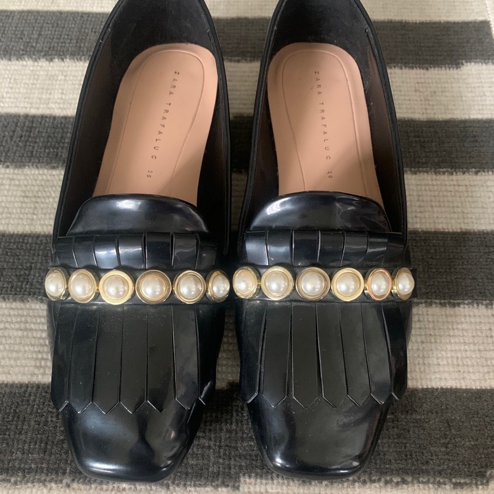 Zara flats with pearls